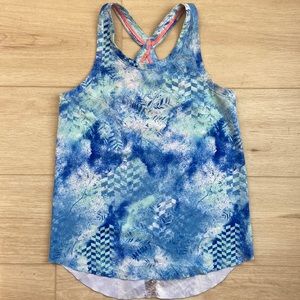 Ivivva tank top racerback laser cut vented lace edging size 10